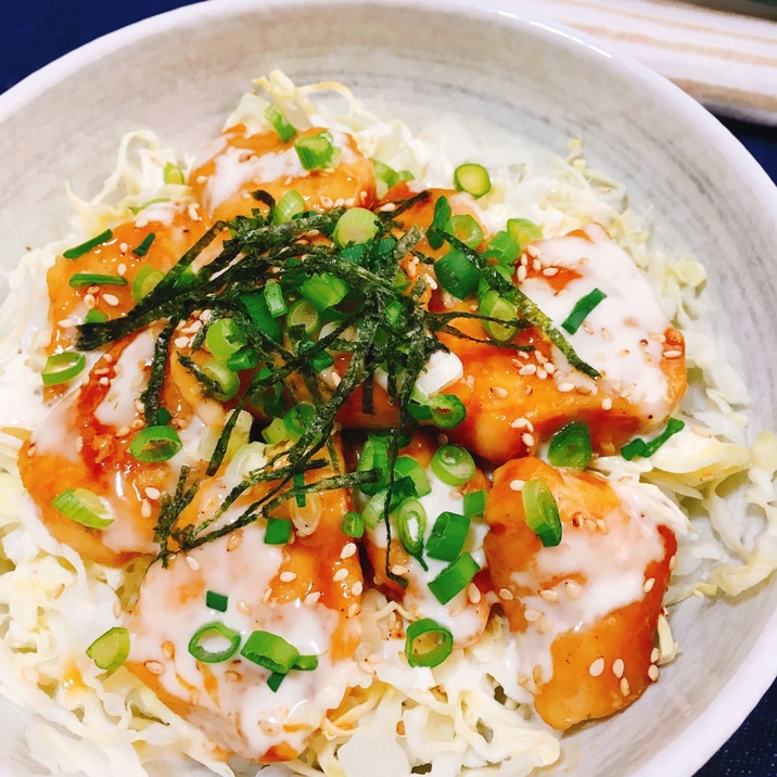 柔らか鶏胸肉の簡単照りマヨ丼